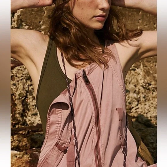 Free people Fast Track Onesie Beige Cream Size Medium - Picture 4 of 6